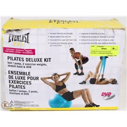 EVERLAST PILATES DELUXE KIT,BALL,2 WEIGHTS,STRETCH
