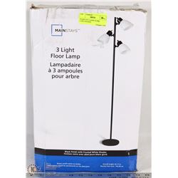 MAINSTAYS 3 LIGHT FLOOR LAMP,CHECKED