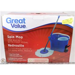 GREAT VALUE SPIN MOP WITH BUCKET & FOOT PEDAL