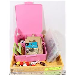 BEADS, SUPPLIES &  BEAD ORGANIZERS W/ FAUX CROC