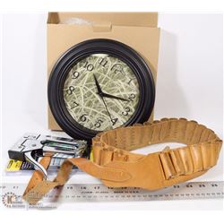 20 GAUGE SHOTGUN SHELL BELT, STAPLE GUN WITH