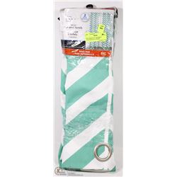 NEW MAINSTAYS GROMMET CURTAINS,TEAL & WHITE