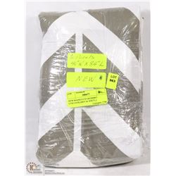 NEW MAINSTAYS GROMMET CURTAINS,GREY & WHITE,2