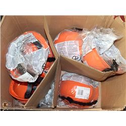 LOT OF 8 ORANGE HARD HATS