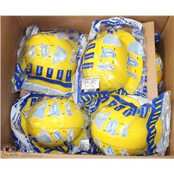 LARGE CASE OF YELLOW HARD HATS
