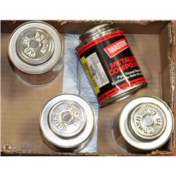 LOT OF 4 NEW CANS OF MASTERS METALLIC COMPOUND