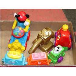 FLAT OF KIDS TOYS. INCL DISNEY MICKEY ENGINE,