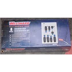 WESTWARD 8PC CUSHION GRIP SCREWDRIVER SET
