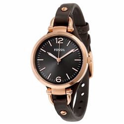 BRAND NEW FOSSIL GEORGIA SMOKE LEATHER WATCH