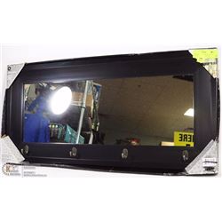 HOMETRENDS 4 HOOK PUB STYLE MIRROR,ESPRESSO COLOUR