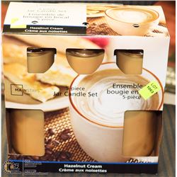 5 PC HAZLENUT CREAM JAR CANDLE SET
