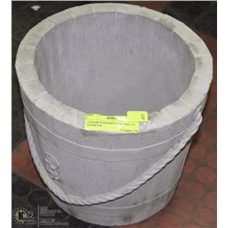 CONCRETE BUCKET PLANTER  11" DIAMETER