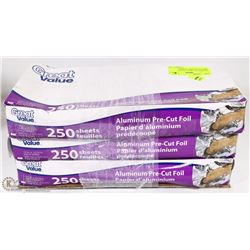 BUNDLE OF 3 GREAT VALVE PRE-CUT TIN FOIL,750 SHEET