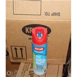 CASE OF KRYLON INDUSTRIAL PAINT 12 CANS PR CASE