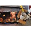 Image 1 : BOX OF VARIOUS POSTERS BANNER AND BOX OF WINE MAKING BOOKS AND ANTIQUE WINE FUNNEL