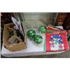 Image 1 : BOX OF LARGE CHRISTMAS TREE ORNAMENTS