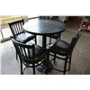 Image 1 : ROUND PUB TABLE AND FOUR STOOLS, WITH EXTRA TOP