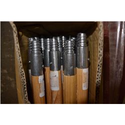 BOX OF NEW BROOM POLES