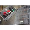 Image 1 : TOTE OF DOG TOYS AND CLIPPERS COLLARS AND FOLDING CRATE