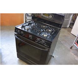 BLACK GE GAS RANGE, WORKING