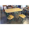 Image 2 : MAPLE AND GREEN DINING TABLE AND FOUR CHAIRS