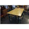 Image 3 : MAPLE AND GREEN DINING TABLE AND FOUR CHAIRS