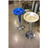Image 1 : TWO BLUE AND LIGHT GOLD AND CHROME GAS LIFT BARSTOOLS