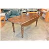 Image 3 : LOG STYLE WALNUT DROPSIDE DINING TABLE AND SIX WHITE LEATHER SEAT CHAIRS,