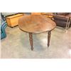 Image 4 : LOG STYLE WALNUT DROPSIDE DINING TABLE AND SIX WHITE LEATHER SEAT CHAIRS,