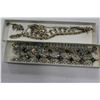 Image 1 : TWO TRAYS OF COLORED RHINESTONE JEWELLRY