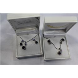 TWO NEW BOXED NECKLACE AND EARRING SETS