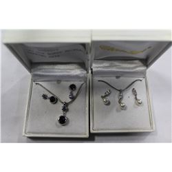 TWO NEW BOXED NECKLACE AND EARRING SETS