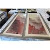 Image 1 : PAIR OF RUSTIC FRAMED ABSTRACT PRINTS