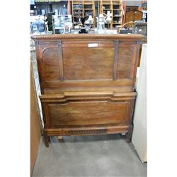 ANTIQUE SINGLE SIZE WALNUT BEDFRAME