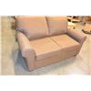 Image 3 : NEW HOME ELEGANCE MODDERN BROWN FABRIC PILLOW BACK LOVESEAT RETAIL $899