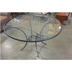 ROUND METAL AND GLASSTOP DINING TABLE