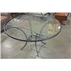 Image 1 : ROUND METAL AND GLASSTOP DINING TABLE