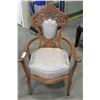 Image 2 : ANTIQUE NEWLY UPOLSTERED PARLOR CHAIR