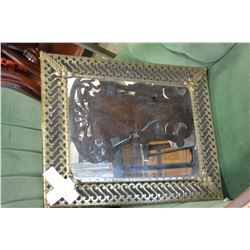 ANTIQUE BRASS FRAMED MIRROR