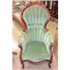 Image 2 : ANTIQUE CARVED UPOLSTERED BALLOON BACK MAHOGANY PARLOR CHAIR