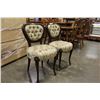 Image 2 : PAIR OF ANTIQUE MAHOGANY FRAMED BUTTON BACK PARLOR CHAIRS