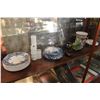Image 2 : SHELF LOT OF COLLECTIBLE CHINA AND STAFFORDSHIRE LIDDED CASSEROLE AND PLATE ETC