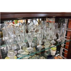 REIDEL AND CRYSTAL WINE GLASSES, AND 4 BEER GLASSES