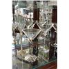 Image 2 : 6 CRYSTAL MARTINI GLASSES, AND SILVER STEM MARTINI AND CHAMPAGNE FLUTES