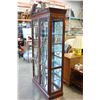 Image 2 : MAHOGANY BEVELLED GLASS TWO DOOR DISPLAY