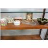 Image 1 : ASSORTED VINTAGE COLLECTIBLES, BRASS TRAY, HULL POTTERY PLANTER, CRYSTAL DISH, ETC.
