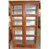 Image 2 : LARGE INLAID ITALIAN MAHOGANY BEVELLED GLASS 2 DOOR DISPLAY CABINET