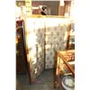 Image 1 : OAK STICK AND BALL OAK FRAMED TAPESTRY DIVIDER SCREEN