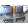 Image 2 : PAIR OF BROWN LEATHER OCCASIONAL CHAIRS