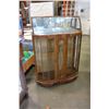 Image 1 : WALNUT ART DECO DISPLAY CABINET WITH BOWED GLASS HUTCH TOP